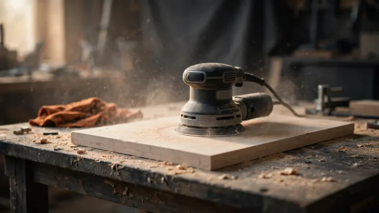 Best random orbit sanders 2026 — random orbit sander smoothing a wooden board on a workbench