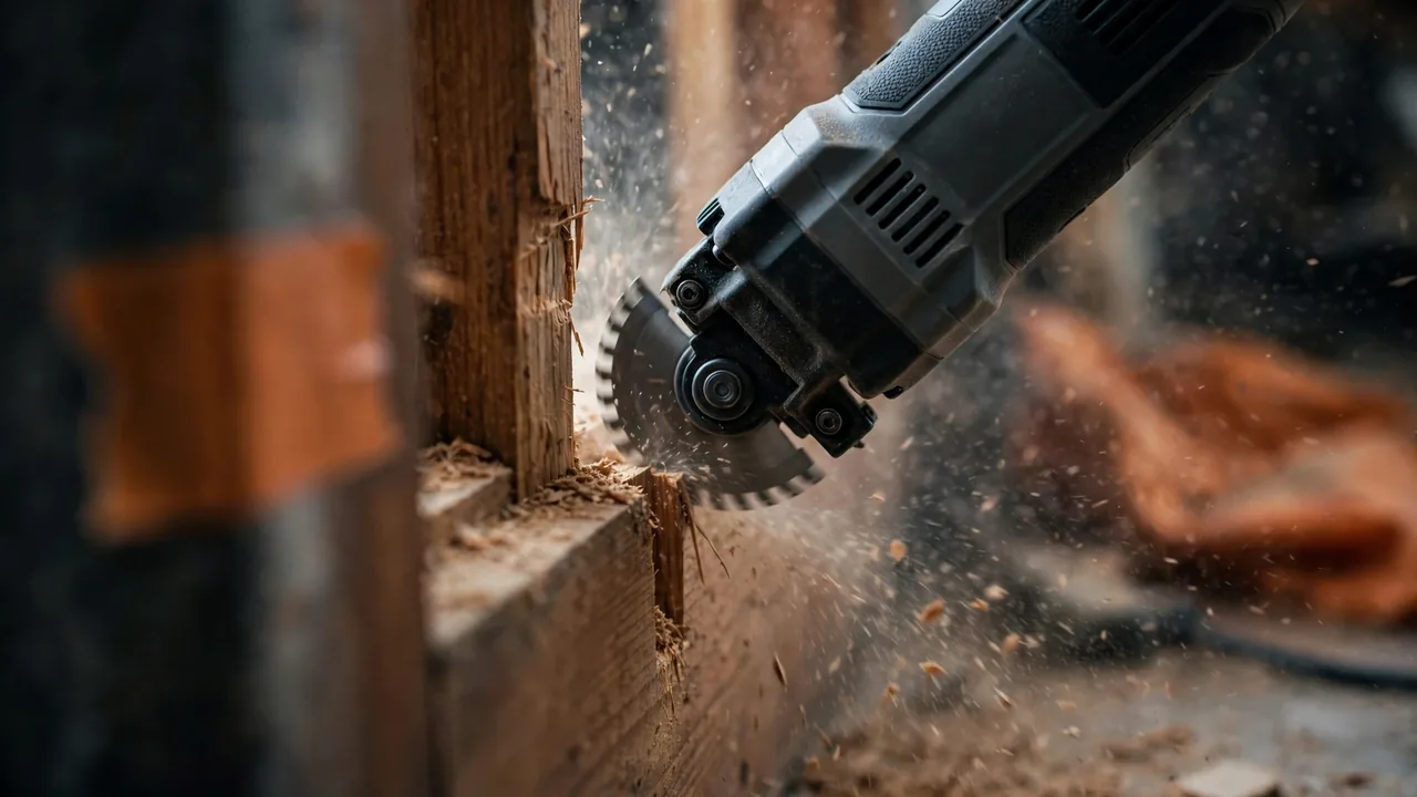Best oscillating multi tools 2026 — oscillating multi-tool making a plunge cut into a timber door frame